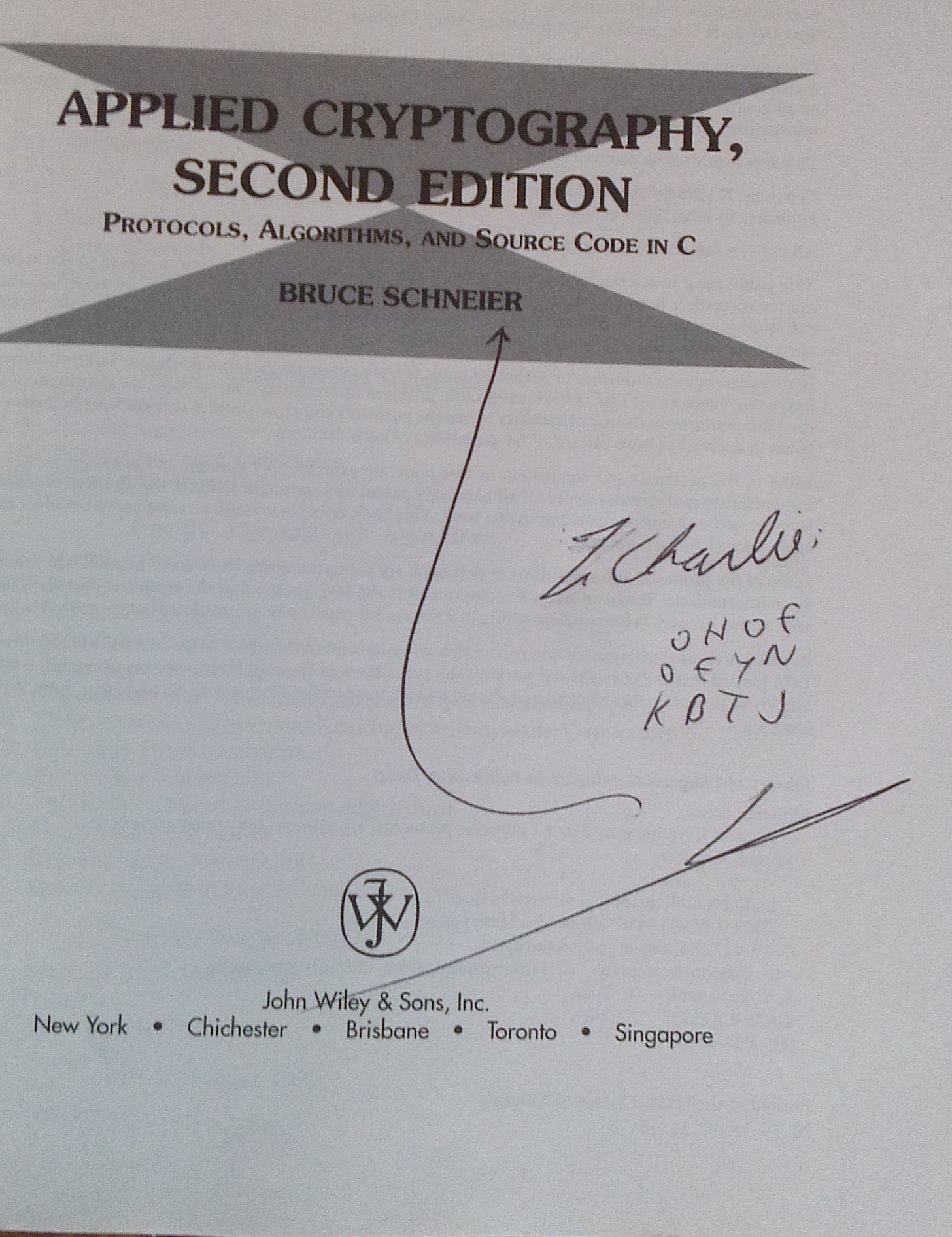schneier autograph
