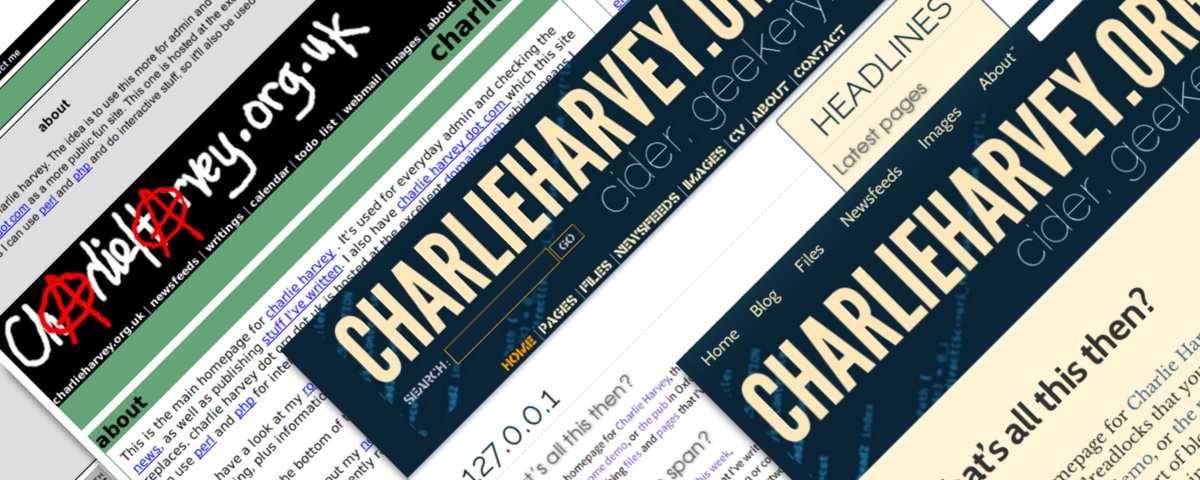 Screengrabs of this site through the ages